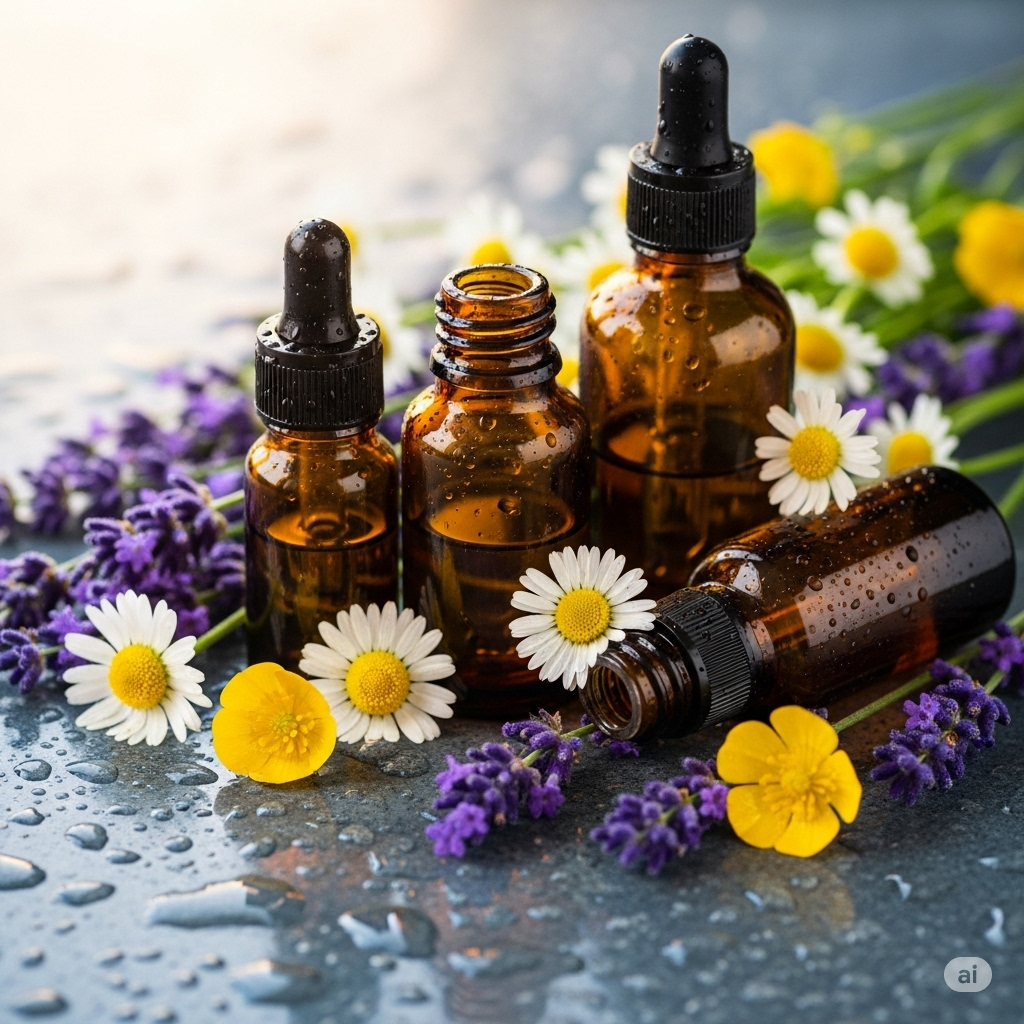 Florais e óleos com lavanda